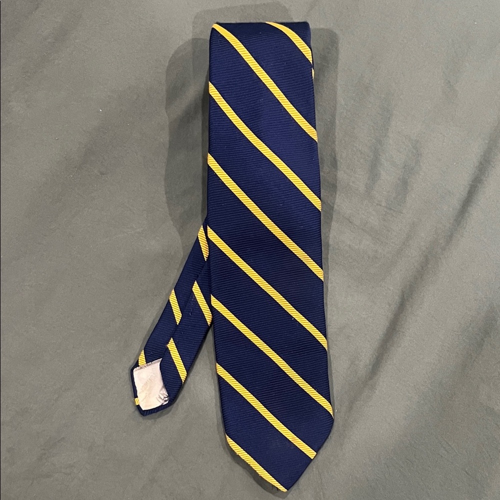 Dior Navy and Yellow Striped Tie